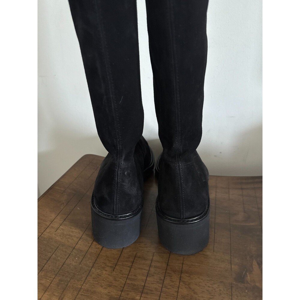 Stuart Weitzman Black Suede Over The Knee Thigh High Boots 9M Made Spain - Picture 5 of 14